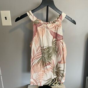 Tahari Tropical Print Tank Top - Pink and Green
